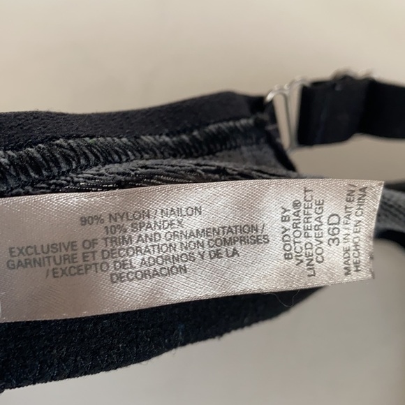 Victoria’s Secret body by Victoria Lined perfect coverage black bra, size 36D - Picture 8 of 13